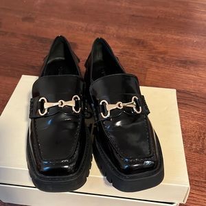 Open Edit black chunky loafers